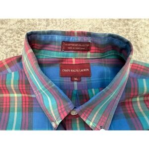 Vintage 80s Chaps Ralph Lauren Men's Plaid Shirt